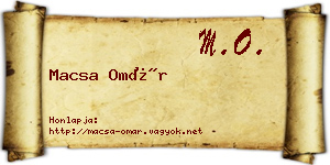 Macsa Omár névjegykártya